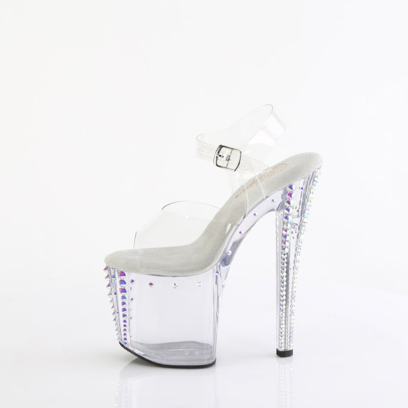 Clear Pleaser Enchant-708RS-02 Women's Platform Heels Sandals | AUSTRALIA EQPZC