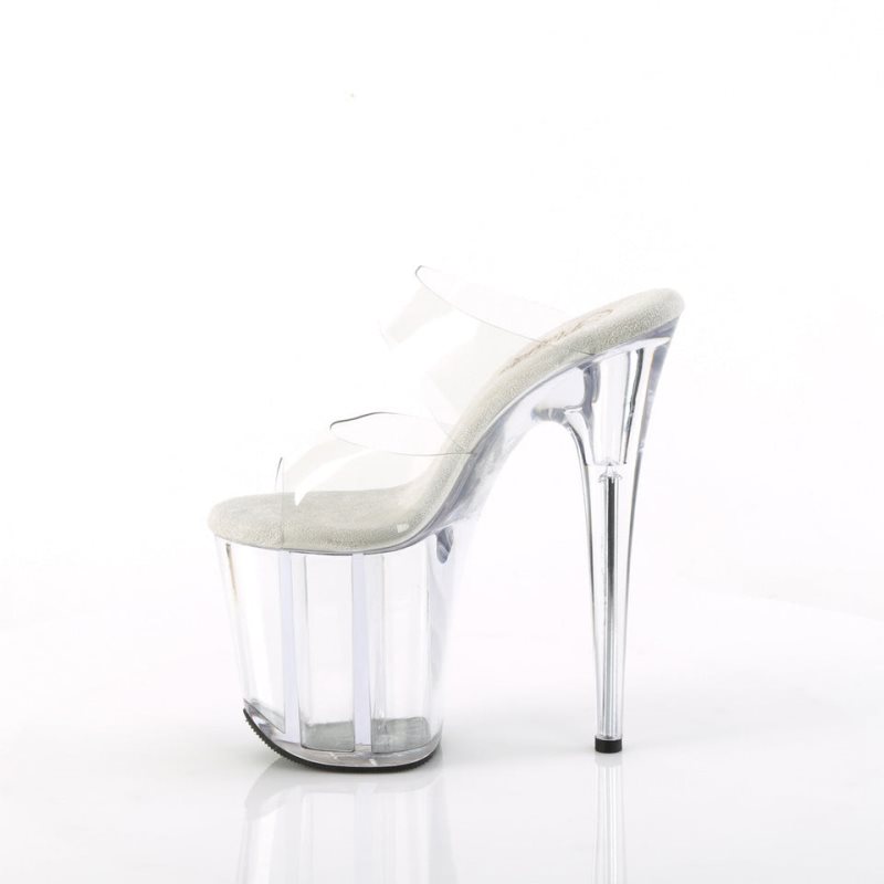 Clear Pleaser Flamingo-802 Women's Platform Slides | AU CZLOKXA