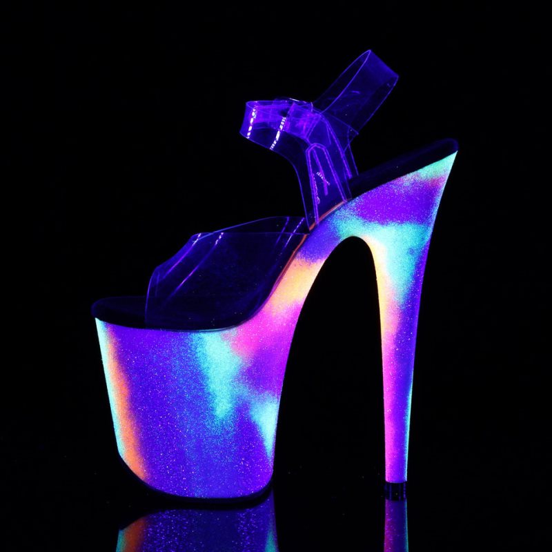 Clear Pleaser Flamingo-808GXY Neon Women's Platform Heels Sandals | AUSTRALIA CHBQJ