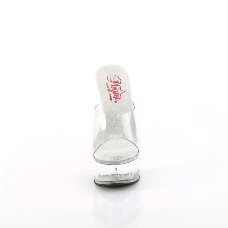 Clear Pleaser Gleam-601 Women's Platform Slides | AU AEVZGOX