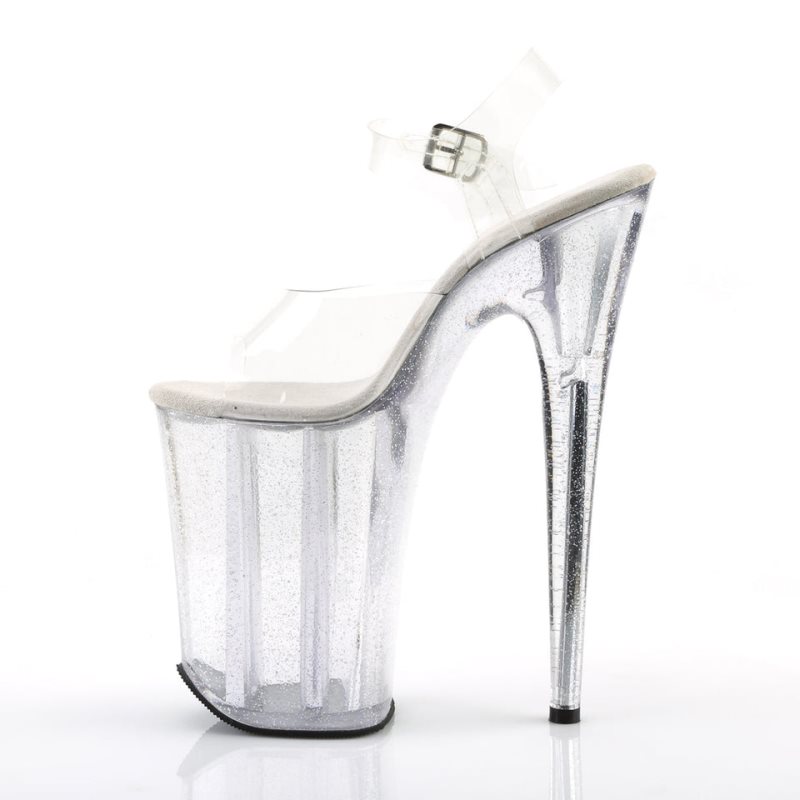 Clear Pleaser Infinity-908MG Women's Platform Heels Sandals | AU QLOHBGM