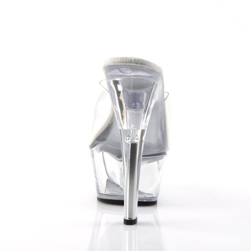 Clear Pleaser Kiss-201 Women's Platform Slides | AU GMBIWQU