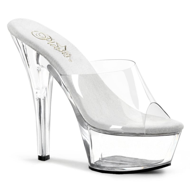 Clear Pleaser Kiss-201 Women\'s Platform Slides | AU GMBIWQU