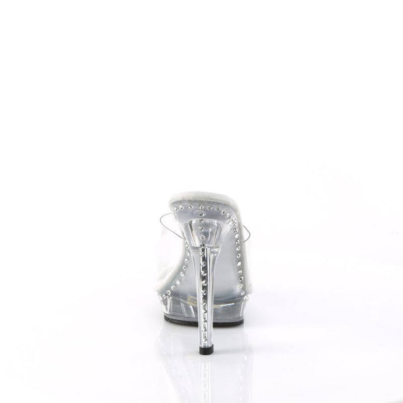 Clear Pleaser Lip-101LS Women's Platform Slides | AU EZFGWXP