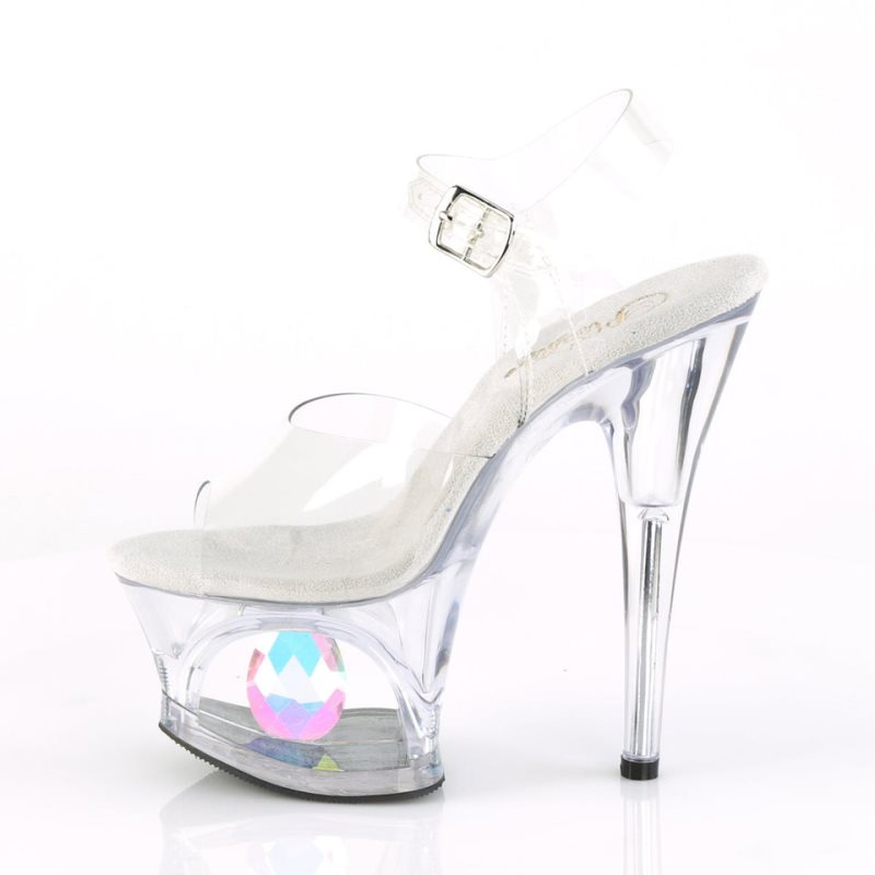 Clear Pleaser Moon-708DIA Women's Platform Heels Sandals | AU EGYIZPH