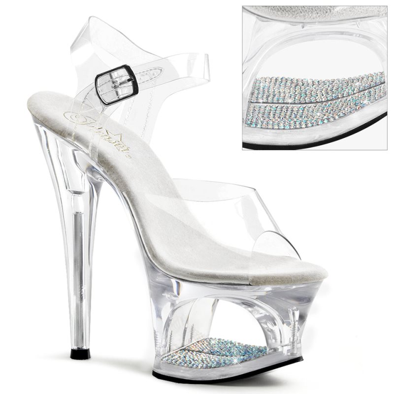 Clear Pleaser Moon-708DM Women\'s Platform Heels Sandals | AUSTRALIA HMYGC