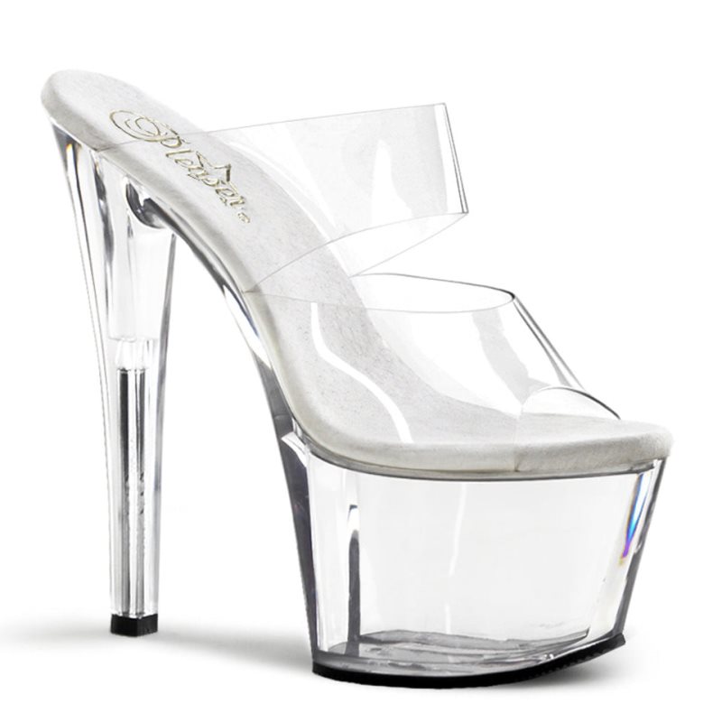 Clear Pleaser Sky-302 Women\'s Platform Slides | AUSTRALIA TMUDV