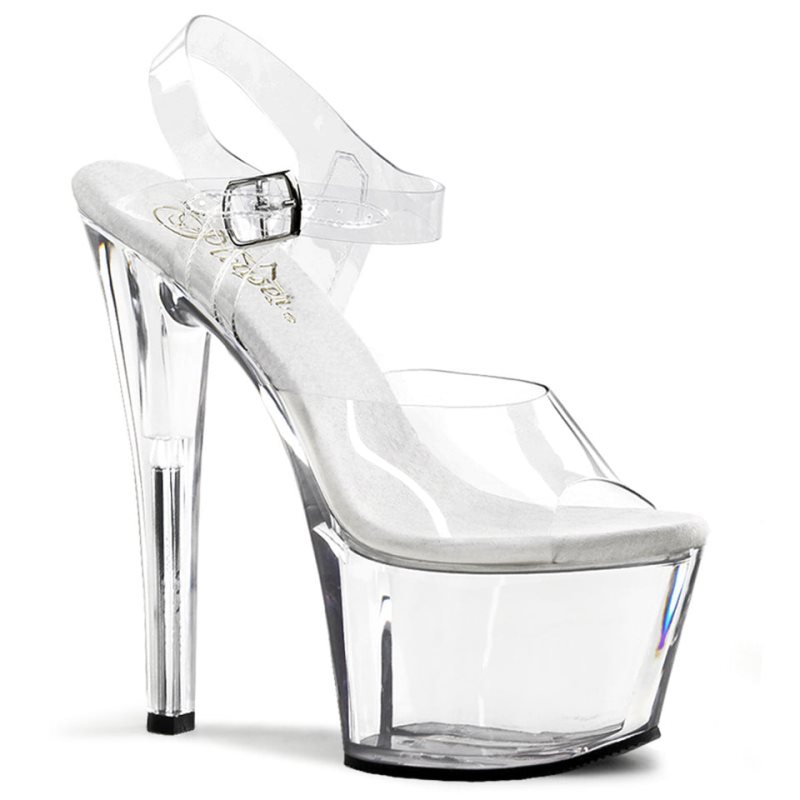 Clear Pleaser Sky-308 Women\'s Platform Heels Sandals | AUSTRALIA SLFNA