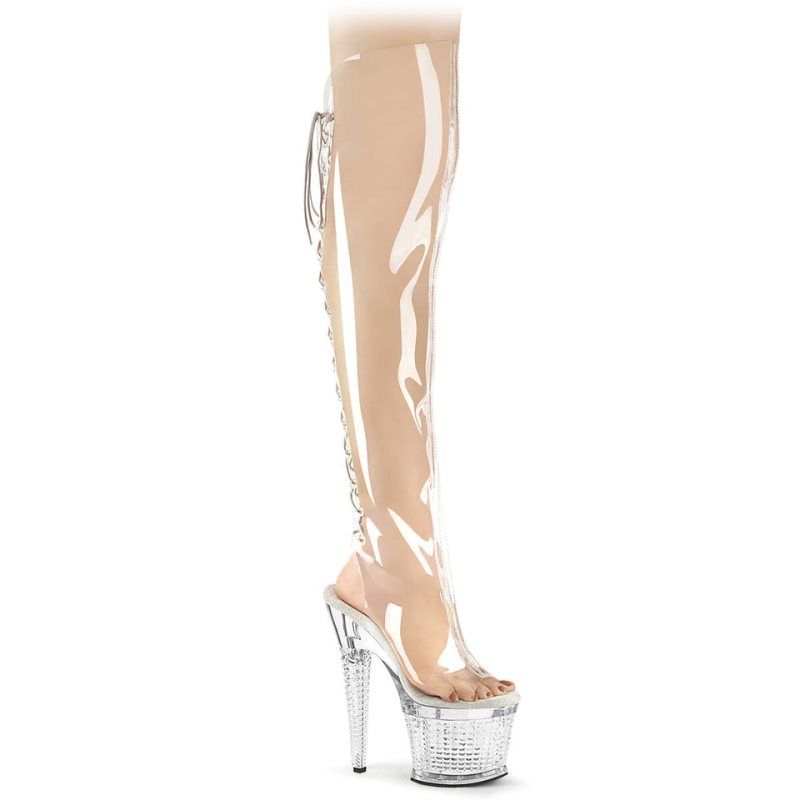 Clear Pleaser Spectator-3019C Women\'s Thigh High Boots | AUSTRALIA DKNWH