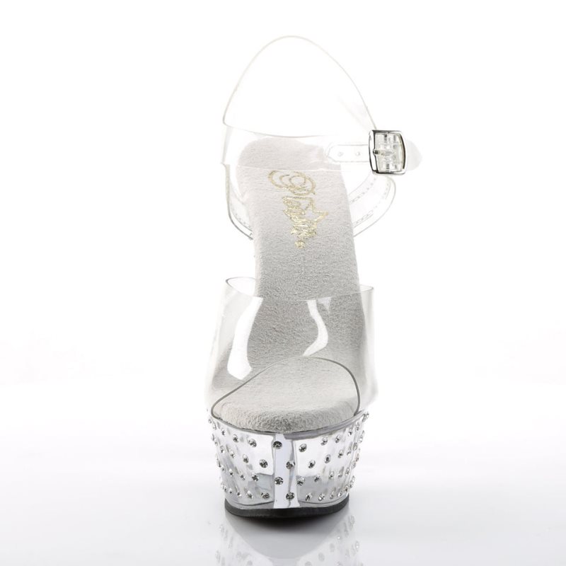 Clear Pleaser Stardust-608 Women's Platform Heels Sandals | AU HSMVLAX