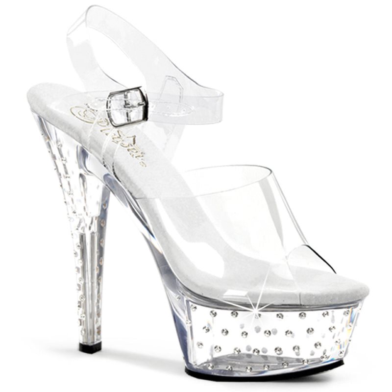 Clear Pleaser Stardust-608 Women\'s Platform Heels Sandals | AU HSMVLAX