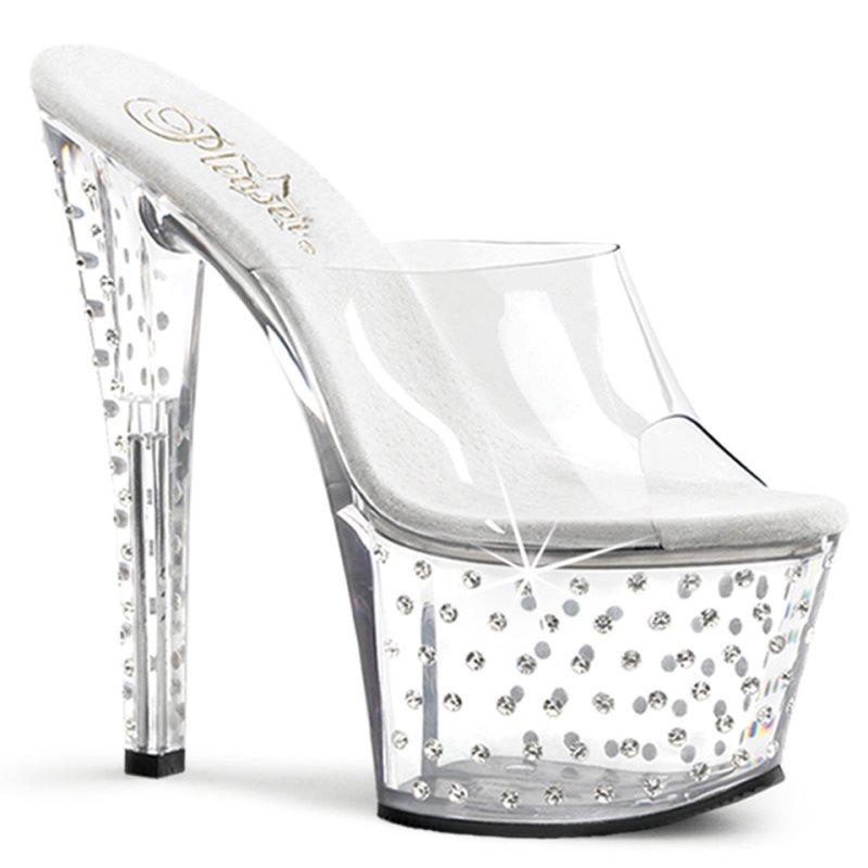 Clear Pleaser Stardust-701 Women\'s Platform Slides | AUSTRALIA NKVIY