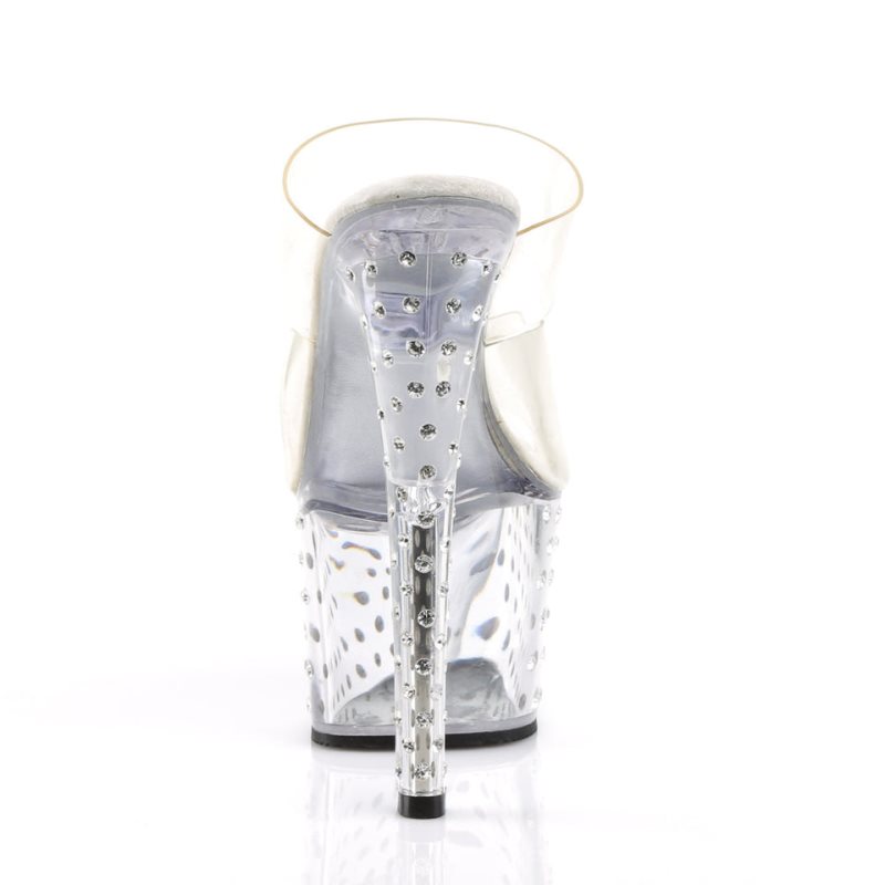 Clear Pleaser Stardust-702 Women's Platform Slides | AU LMIURSN