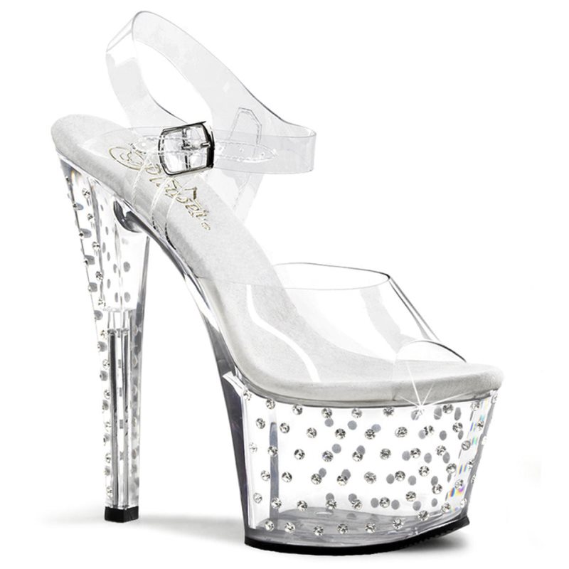 Clear Pleaser Stardust-708 Women\'s Platform Heels Sandals | AUSTRALIA TLKJX