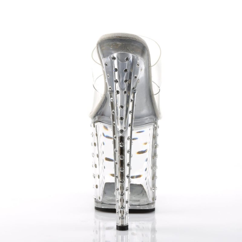 Clear Pleaser Stardust-802 Women's Platform Slides | AUSTRALIA QNSJO