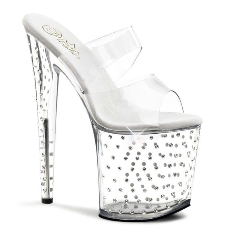 Clear Pleaser Stardust-802 Women\'s Platform Slides | AUSTRALIA QNSJO