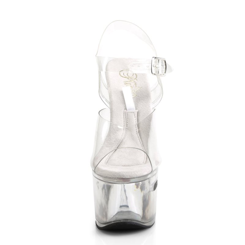 Clear Pleaser Tipjar-708-2 Women's Platform Heels Sandals | AU NGKTMXD