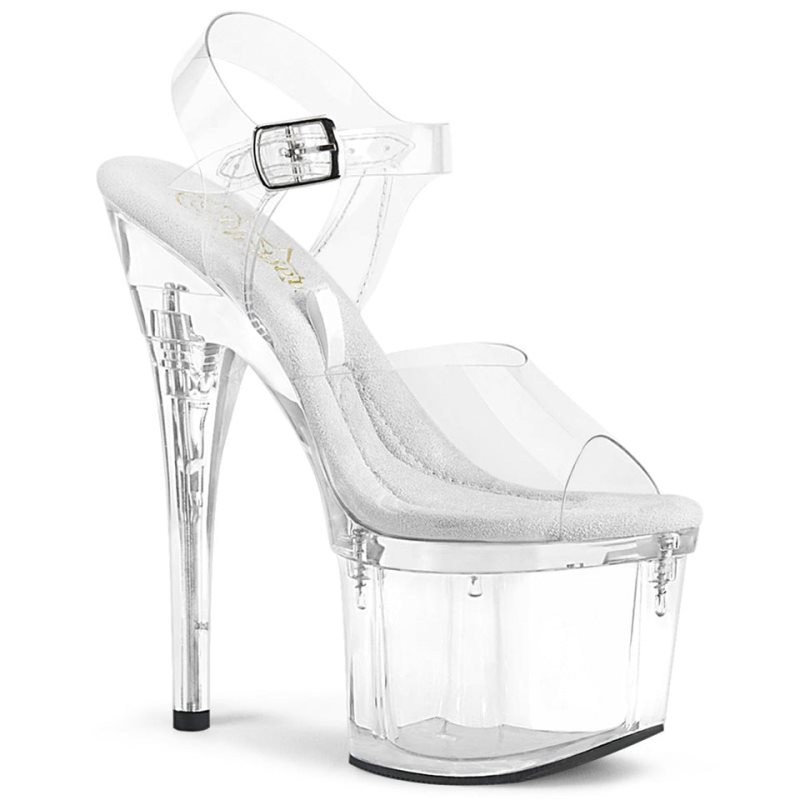 Clear Pleaser Treasure-708EST Women\'s Platform Heels Sandals | AUSTRALIA WGYAI