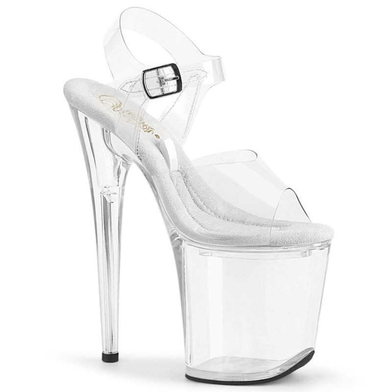 Clear Pleaser Treasure-808FLA Women\'s Platform Heels Sandals | AUSTRALIA VWIYA