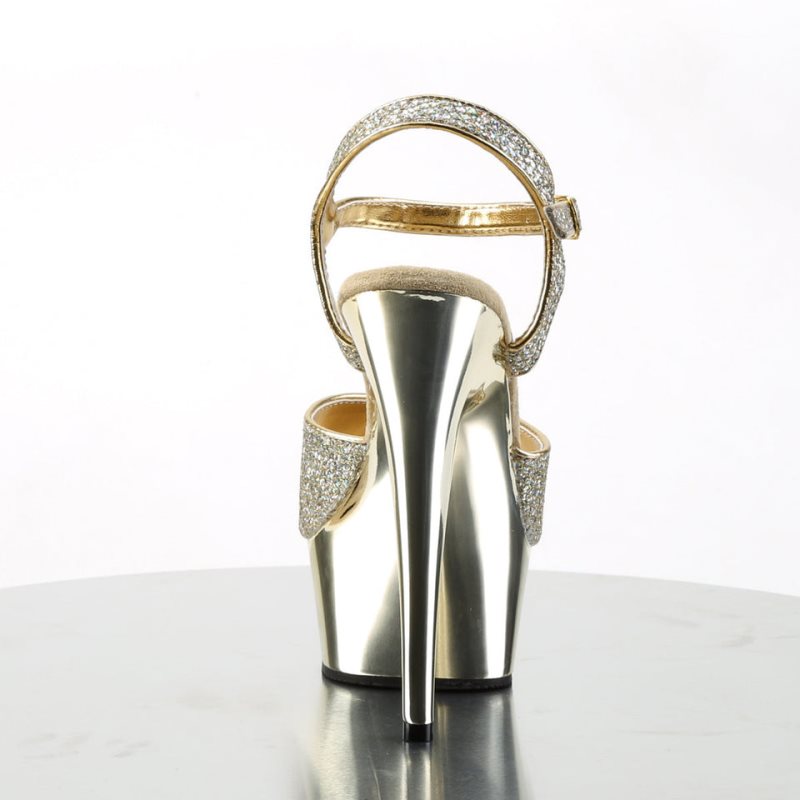 Gold Pleaser Delight-609G Women's Platform Heels Sandals | AUSTRALIA CTBLW