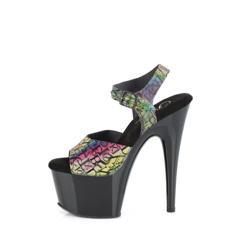 Green / Black Pleaser Adore-708N-LTP Women's Platform Heels Sandals | AUSTRALIA RJMDG