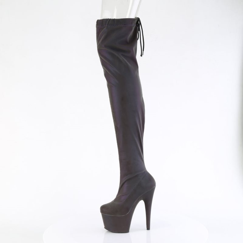 Green / Purple Pleaser Adore-3008REFL Women's Thigh High Boots | AUSTRALIA YQOFC