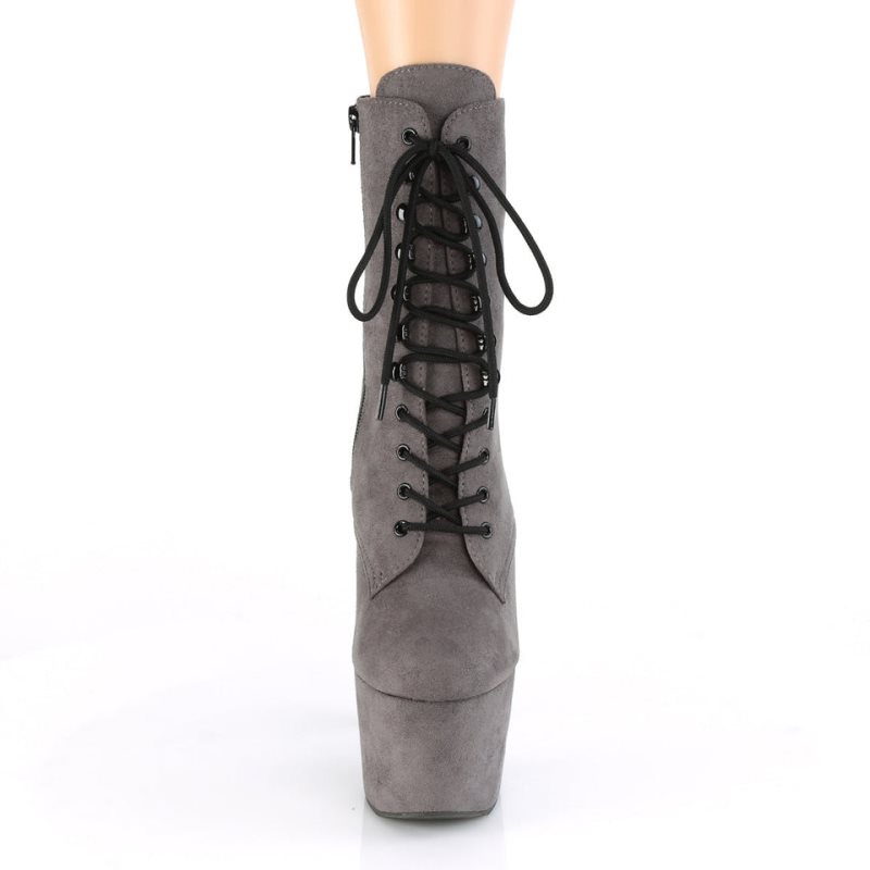 Grey Pleaser Adore-1020FS Faux Suede Women's Heels Boots | AU KOIURJL