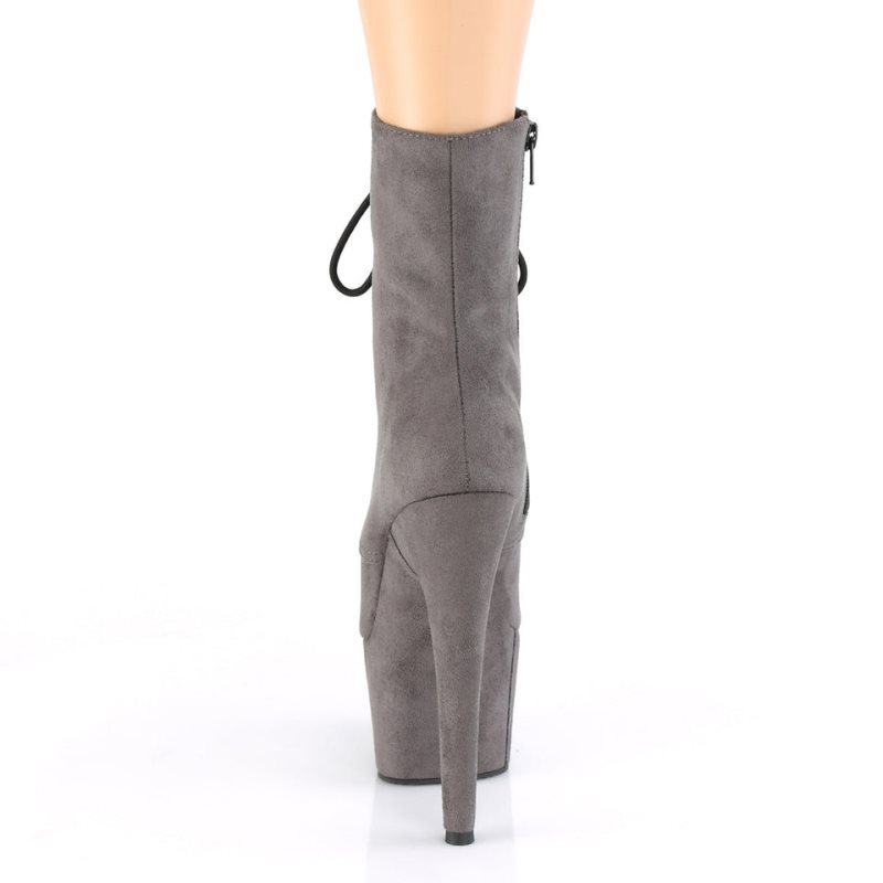 Grey Pleaser Adore-1020FS Faux Suede Women's Heels Boots | AU KOIURJL