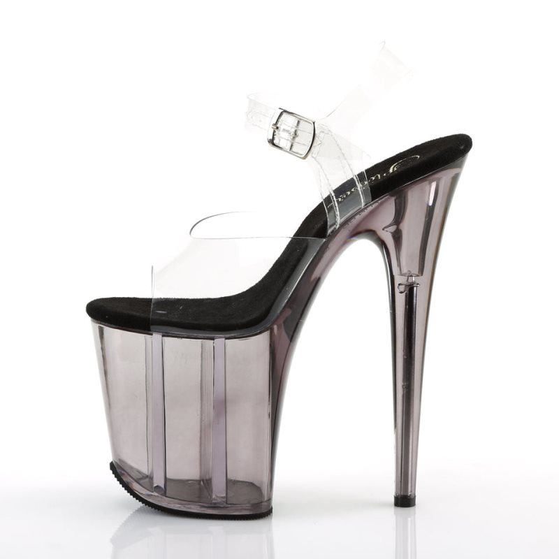 Grey / Clear Pleaser Flamingo-808T Women's Platform Heels Sandals | AUSTRALIA LYVJS