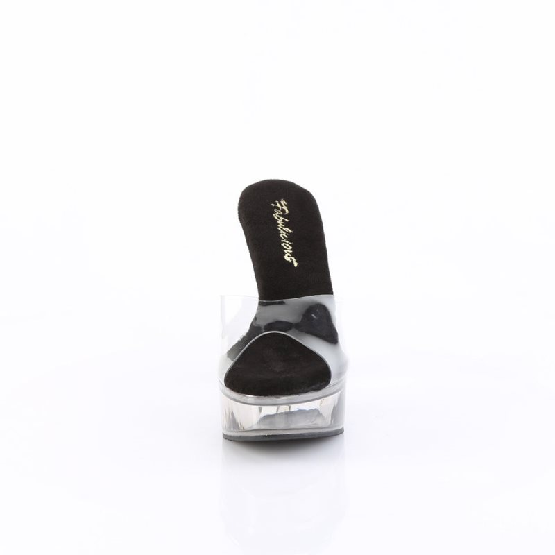 Grey / Clear Pleaser Martini-501 Women's Platform Slides | AU HJACBNT