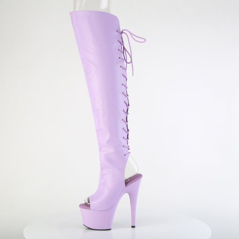 Lavender Pleaser Adore-3019 Faux Leather Women's Thigh High Boots | AU NSPJQMU