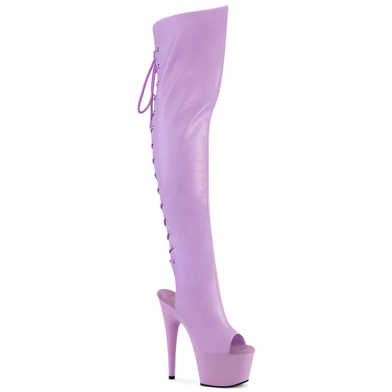 Lavender Pleaser Adore-3019 Faux Leather Women\'s Thigh High Boots | AU NSPJQMU