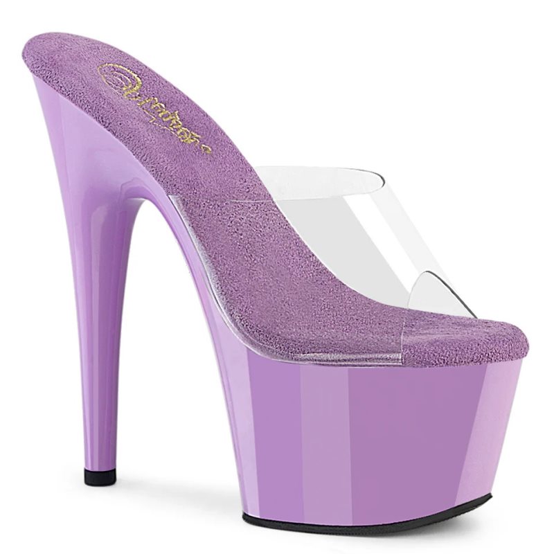 Lavender / Clear Pleaser Adore-701 Women\'s Platform Slides | AUSTRALIA OXZET