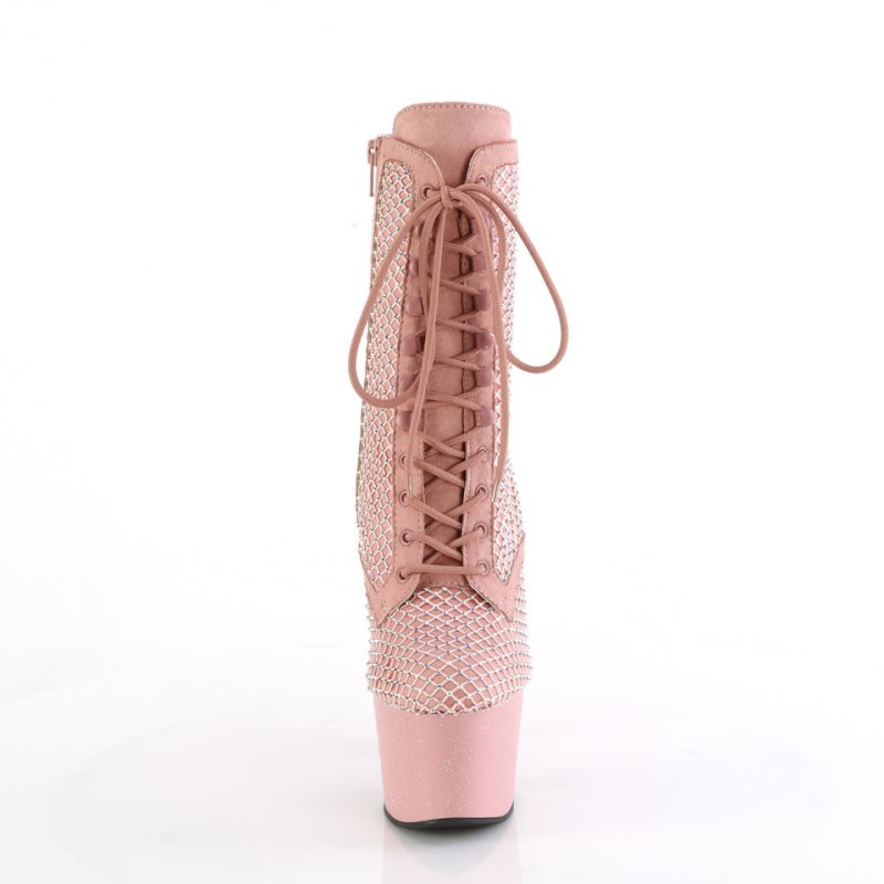 Pink Pleaser Adore-1020RM Salmon Faux Suede Mesh Women's Heels Boots | AUSTRALIA VCBKW