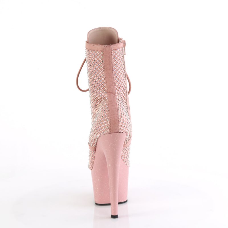 Pink Pleaser Adore-1020RM Salmon Faux Suede Mesh Women's Heels Boots | AUSTRALIA VCBKW