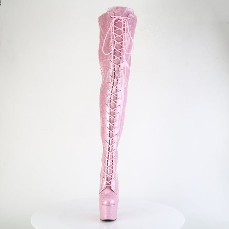 Pink Pleaser Adore-3020GP Glitter Women's Thigh High Boots | AU MZEWTKO