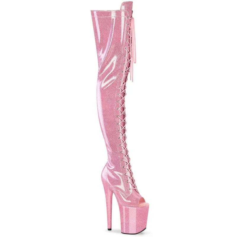 Pink Pleaser Flamingo-3021GP Glitter Women\'s Thigh High Boots | AUSTRALIA KXUSA