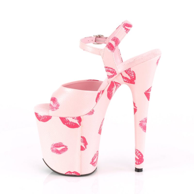 Pink Pleaser Flamingo-809KISSES Women's Platform Heels Sandals | AU LGVFNZD