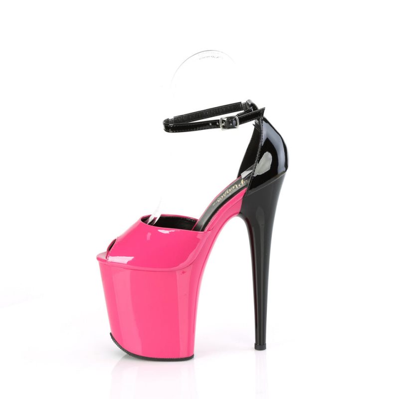 Pink / Black Pleaser Flamingo-868 Women's Platform Heels Sandals | AUSTRALIA GKTWU