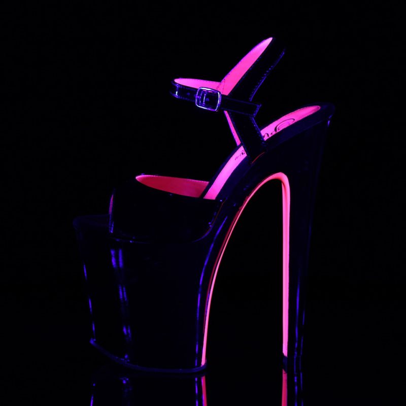 Pink / Black Pleaser Xtreme-809TT Women's Platform Heels Sandals | AUSTRALIA GLPET