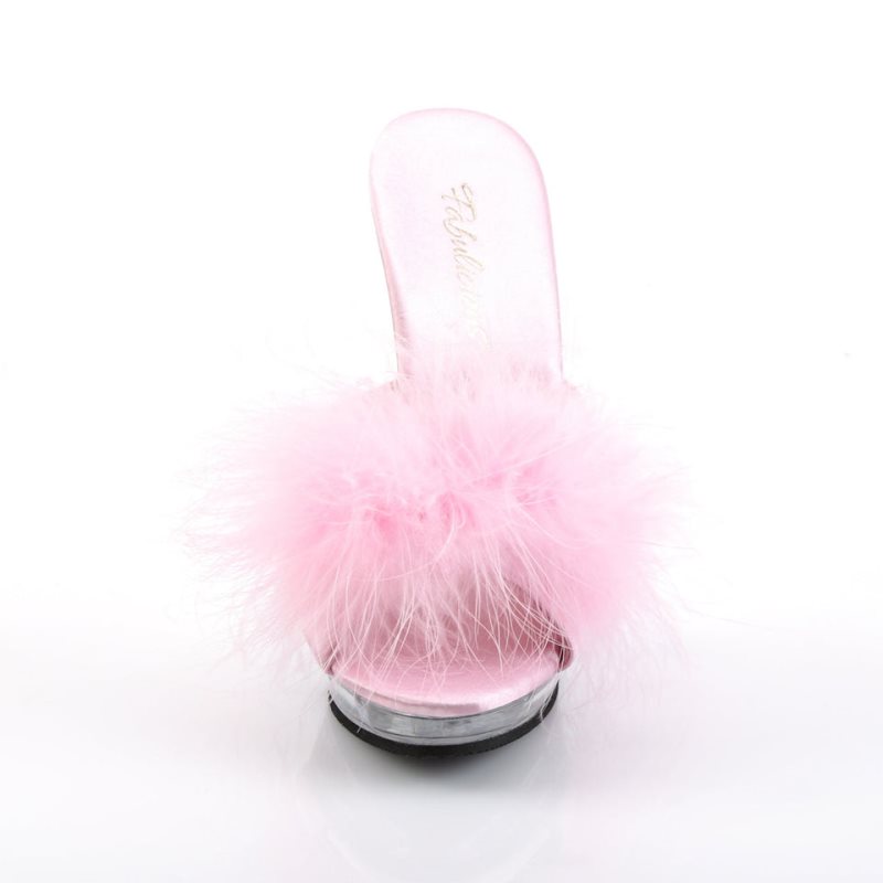 Pink / Clear Pleaser Lip-101-8 Women's Platform Slides | AU KQEHDJO