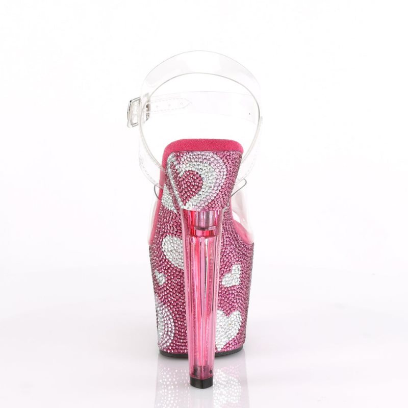 Pink / Clear Pleaser Lovesick-708HEART Women's Platform Heels Sandals | AUSTRALIA FILOE