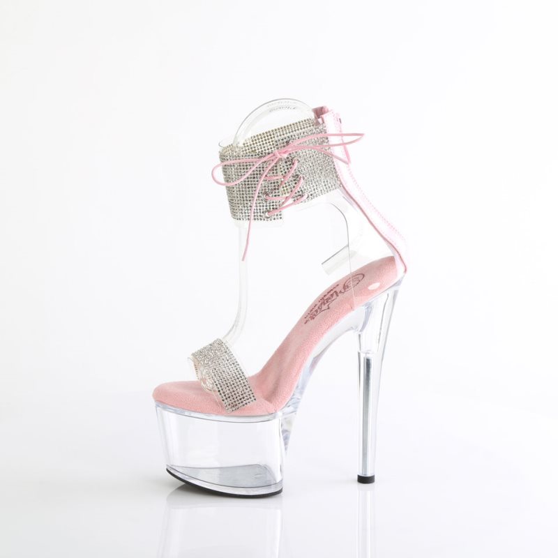 Pink / Clear Pleaser Passion-727RS Women's Platform Heels Sandals | AUSTRALIA CBJAM