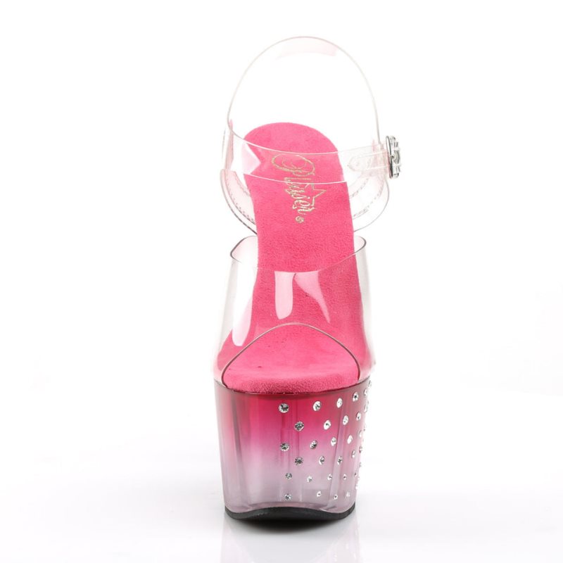 Pink / Clear Pleaser Stardust-708T Women's Platform Heels Sandals | AU EGBUWND