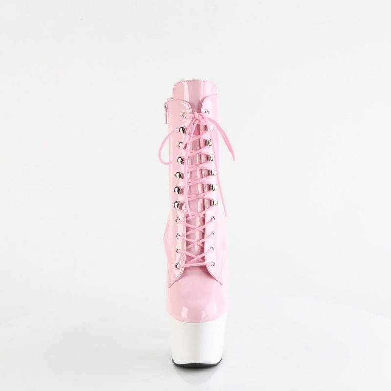 Pink / White Pleaser Adore-1020 Women's Heels Boots | AUSTRALIA RANCB