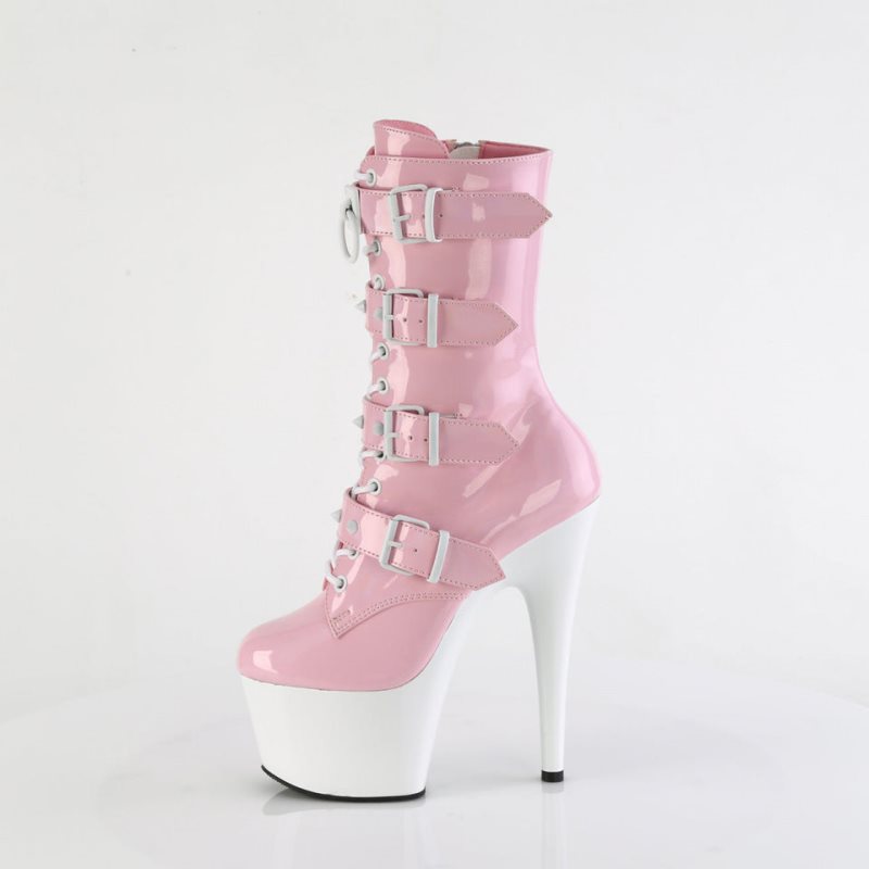 Pink / White Pleaser Adore-1046TT Women's Heels Boots | AU GJISLND