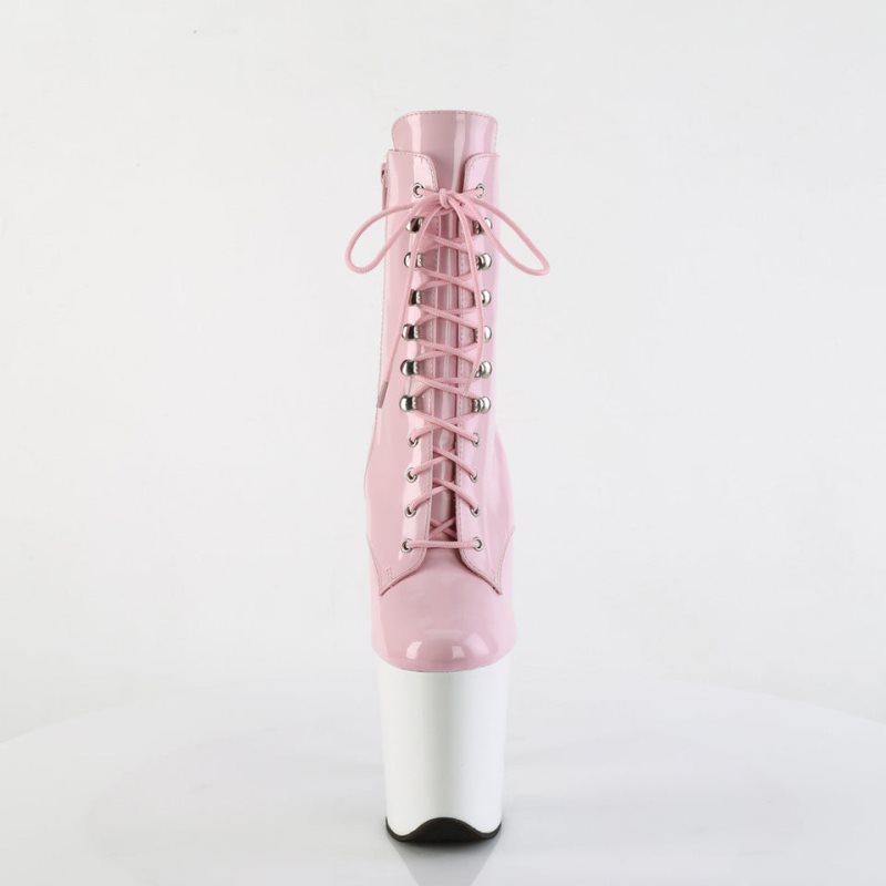 Pink / White Pleaser Flamingo-1020 Women's Heels Boots | AU SIUJAHR