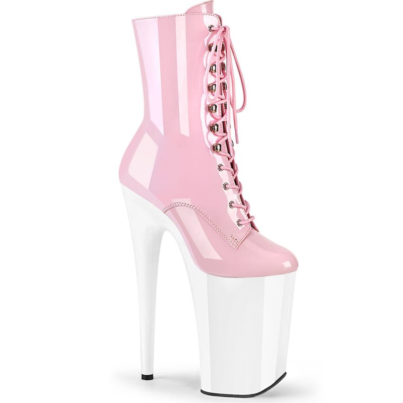 Pink / White Pleaser Infinity-1020 Women\'s Heels Boots | AU IHEOARK