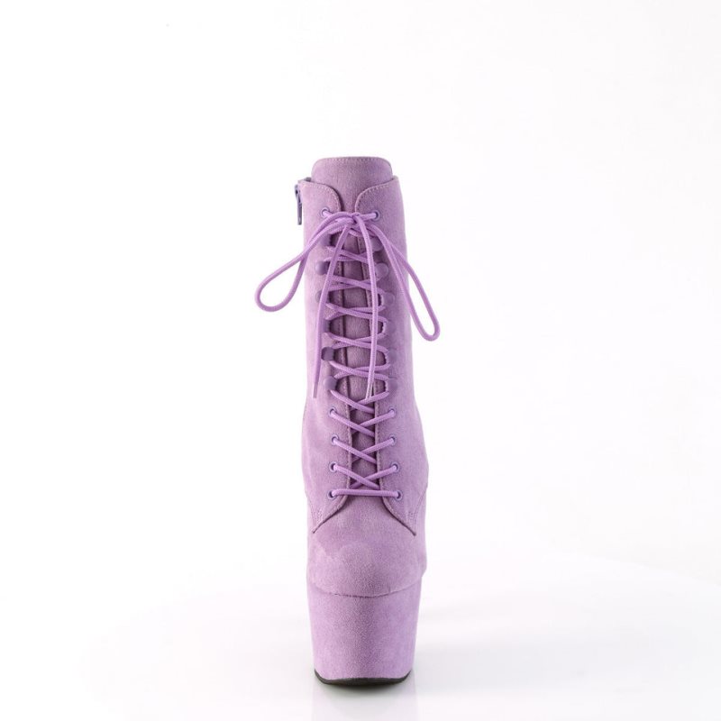 Purple Pleaser Adore-1020FS Faux Suede Women's Heels Boots | AUSTRALIA MFIGJ