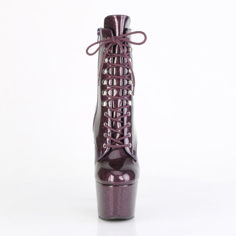 Purple Pleaser Adore-1020GP Glitter Patent Women's Heels Boots | AUSTRALIA ADMWR